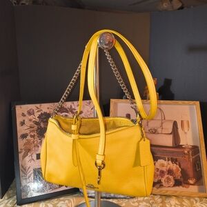Coach Carrie Crossbody or Handbag Yellow Pebbled Leather